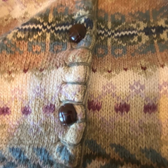 Vintage 90s Tiara International Ramie Cotton Fair Isle Sweater Sz Medium - Picture 7 of 9